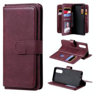 For Sony Xpeira 5 Multifunctional Magnetic Copper Buckle Horizontal Flip Solid Color Leather Case with 10 Card Slots & Wallet & Holder & Photo Frame(Red Wine) (OEM)