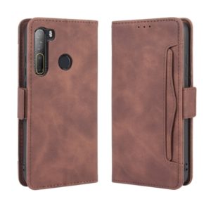 For HTC Desire 20 Pro Wallet Style Skin Feel Calf Pattern Leather Case ，with Separate Card Slot(Brown) (OEM)