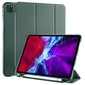 For iPad Pro 11 (2020) / iPad Pro 11(2018) 3-folding Horizontal Flip PU Leather + Shockproof TPU Tablet Case with Holder & Pen Slot(Pine Green) (OEM)
