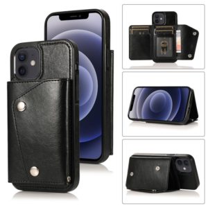 For iPhone 12 mini Shockproof PU + TPU Leather Case with Card Slots & Holder & Photo Frame & Wallet & Lanyard (Black) (OEM)
