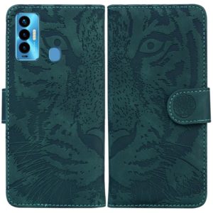 For Tecno Camon 18i Tiger Embossing Pattern Horizontal Flip Leather Phone Case(Green) (OEM)