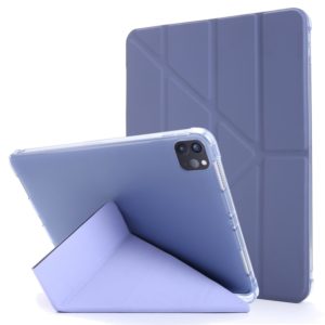 For iPad Pro 11 (2020/2018) / Air 2020 10.9 Multi-folding Horizontal Flip PU Leather + Shockproof TPU Tablet Case with Holder & Pen Slot(Purple) (OEM)