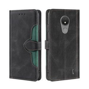 For Nokia C21 Skin Feel Magnetic Buckle Leather Phone Case(Black) (OEM)