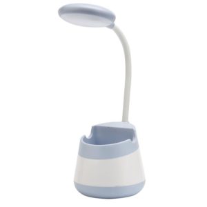 USB Charging LED Desk Light Eye Protection Lamp with Pen Holder and Phone Holder(CS276-1 Blue) (OEM)