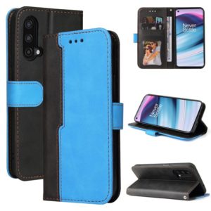 For OnePlus Nord CE 5G Business Stitching-Color Horizontal Flip PU Leather Case with Holder & Card Slots & Photo Frame(Blue) (OEM)