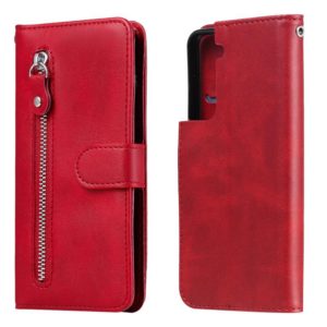 For Samsung Galaxy S21 Plus 5G Fashion Calf Texture Zipper Horizontal Flip Leather Case with Holder & Card Slots & Wallet(Red) (OEM)