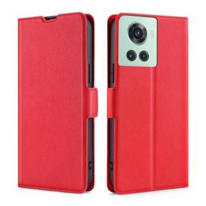 For OnePlus Ace/10R Ultra-thin Voltage Side Buckle Horizontal Flip Leather Phone Case(Red) (OEM)