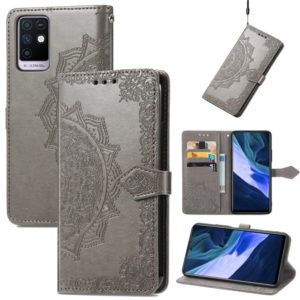 For Infinix Note 10 Mandala Embossing Pattern Horizontal Flip Leather Case with Holder & Card Slots & Wallet & Lanyard(Grey) (OEM)