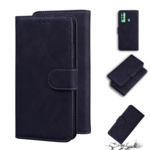 For Tecno Spark 7P Skin Feel Pure Color Flip Leather Phone Case(Black) (OEM)