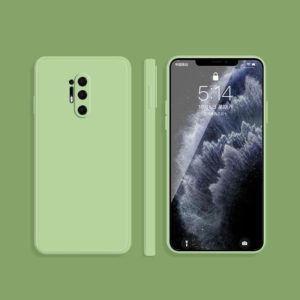 For OnePlus 8 Pro Solid Color Imitation Liquid Silicone Straight Edge Dropproof Full Coverage Protective Case(Matcha Green) (OEM)