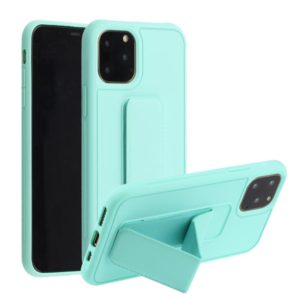 For iPhone 12 / 12 Pro Shockproof PC + TPU Protective Case with Wristband & Holder(Mint Green) (OEM)