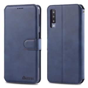 For Galaxy A70 / A7 2019 AZNS Calf Texture Magnetic Horizontal Flip PU Leather Case with Holder & Card Slots & Photo Frame(Blue) (AZNS) (OEM)