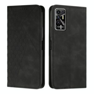 For Tecno Pova 2 Diamond Splicing Skin Feel Magnetic Leather Phone Case(Black) (OEM)