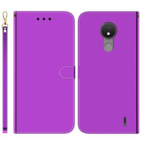 For Nokia C21 Imitated Mirror Surface Horizontal Flip Leather Phone Case(Purple) (OEM)