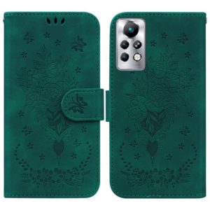 For Infinix Note 11 Pro / Note 11s Butterfly Rose Embossed Leather Phone Case(Green) (OEM)