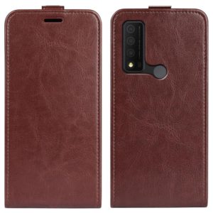 For TCL 30V 5G R64 Texture Single Vertical Flip Leather Phone Case(Brown) (OEM)