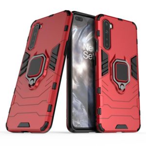 For OnePlus Nord Shockproof PC + TPU Protective Case with Magnetic Ring Holder(Red) (OEM)