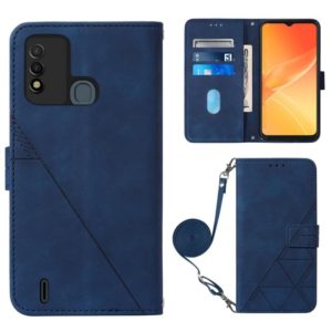 For Itel P37/Vision 2S/P651L Crossbody 3D Embossed Flip Leather Phone Case(Blue) (OEM)