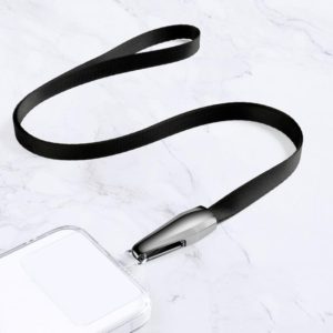 Power Vehicle Mobile Phone Anti-lost Lanyard With Patch,Style: Hanging Neck Model(Black) (OEM)