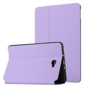 For Samsung Galaxy Tab A 10.1 T580/T585C Dual-Folding Horizontal Flip Tablet Leather Case with Holder (Light Purple) (OEM)