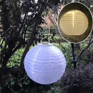 26 LM Outdoor Solar White Lantern Hanging Lamp Wedding Festival Celebration Lantern Courtyard Decorative Light(Warm Light) (OEM)