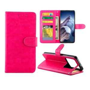 For Xiaomi Mi 11 Ultra Crazy Horse Texture Leather Horizontal Flip Protective Case with Holder & Card Slots & Wallet & Photo Frame(Magenta) (OEM)