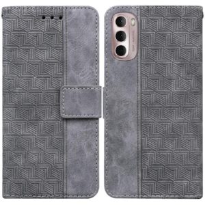 For Motorola Moto G Stylus 4G 2022 Geometric Embossed Leather Phone Case(Grey) (OEM)