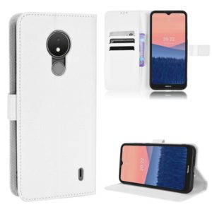 For Nokia C21 Diamond Texture Leather Phone Case(White) (OEM)