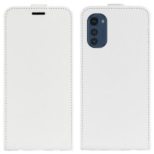 For Motorola Moto E32 4G R64 Texture Single Vertical Flip Leather Phone Case(White) (OEM)