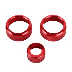 3 PCS Car Metal Air Conditioner Knob Case for BMW X1 / X2 / GT (Red) (OEM)
