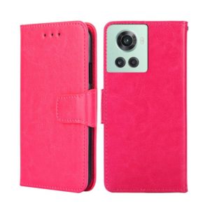 For OnePlus Ace/10R Crystal Texture Leather Phone Case(Rose Red) (OEM)
