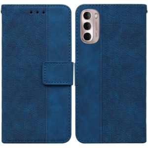 For Motorola Moto G Stylus 4G 2022 Geometric Embossed Leather Phone Case(Blue) (OEM)