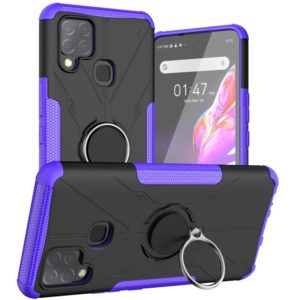 For Infinix Hot 10s Armor Bear Shockproof PC + TPU Protective Case with Ring Holder(Purple) (OEM)