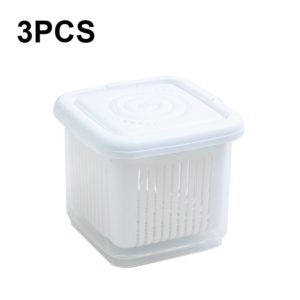 3 PCS Can Be Separated and Drained Fresh Keeping Box, Color: White Large (OEM)