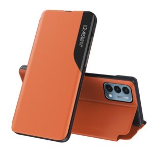 For OnePlus Nord N200 5G Attraction Flip Holder Leather Phone Case(Orange) (OEM)