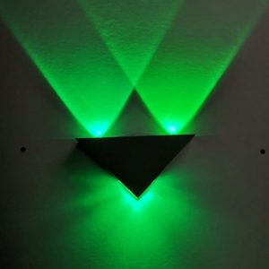 9W LED Triangle Wall Light Interior Corridor Aisle Lights(Green Light) (OEM)