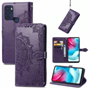 For Motorola Moto G60S Mandala Embossing Pattern Horizontal Flip Leather Case with Holder & Card Slots & Wallet & Lanyard(Purple) (OEM)