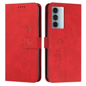 For Motorola Moto G200 Skin Feel Heart Pattern Leather Phone Case(Red) (OEM)