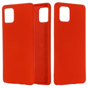For Galaxy A81 Solid Color Liquid Silicone Dropproof Full Coverage Protective Case(Red) (OEM)