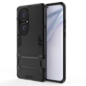 For Huawei P50 Pro PC + TPU Shockproof Protective Case with Holder(Black) (OEM)