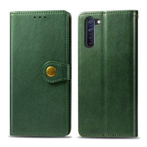 For OPPO Reno3 A Solid Color Leather Buckle Phone Case with Lanyard & Photo Frame & Card Slot & Wallet & Stand Function(Green) (OEM)