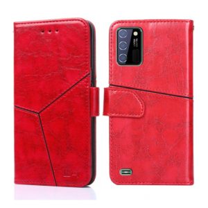 For OUKITEL C25 Geometric Stitching Horizontal Flip Leather Phone Case(Red) (OEM)