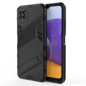 For Samsung Galaxy A22 5G Punk Armor 2 in 1 PC + TPU Shockproof Case with Invisible Holder(Black) (OEM)