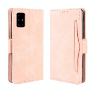 For Samsung Galaxy M51 Wallet Style Skin Feel Calf Pattern Leather Case with Separate Card Slot(Pink) (OEM)