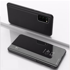 For Huawei P40 Plated Mirror Horizontal Flip Leather Case with Holder(Black) (OEM)