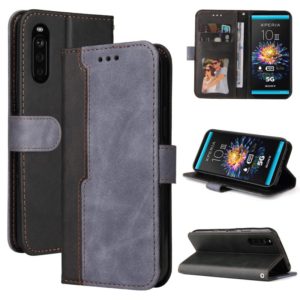 For Sony Xperia 10 III Business Stitching-Color Horizontal Flip PU Leather Case with Holder & Card Slots & Photo Frame(Grey) (OEM)
