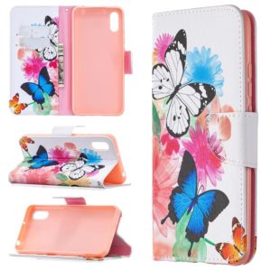 For Xiaomi Redmi 9A Colored Drawing Pattern Horizontal Flip Leather Case with Holder & Card Slots & Wallet(Butterfly) (OEM)