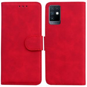 For Infinix Note 10 X693 Skin Feel Pure Color Flip Leather Phone Case(Red) (OEM)