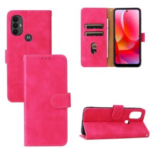 For Motorola Moto G Power 2022 Skin Feel Magnetic Horizontal Flip Leather Phone Case(Rose Red) (OEM)