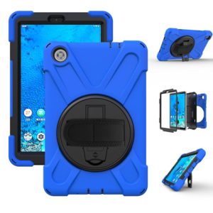 For Lenovo Tab M8 Shockproof Colorful Silicone + PC Protective Case with Holder & Hand Grip Strap & Shoulder Strap(Blue) (OEM)